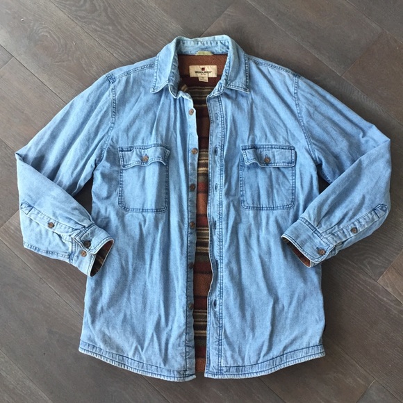 mens fleece lined denim shirt jacket